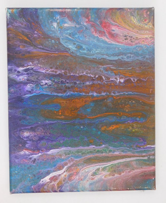 Abstract Painting 8x10 In 2018 Art By Fraye Original Oil Slight Wear On Edges