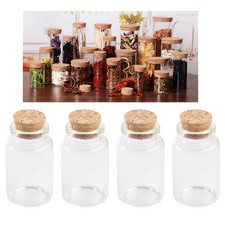 6Pcs Cork Lid Glass Bottles Assorted Color for Storage Use Kitchen Jars