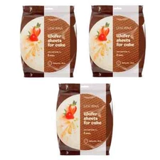 3 Pack Wafer Sheets Pack of 8 Round Tort Veselka Wafers Cocoa Plain W3.2oz (90g)