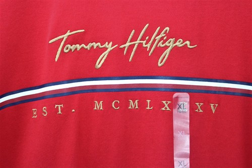 Tommy Hilfiger Sz XL Red T-Shirt w/Tommy Hilfiger Embroidered in Gold ***NEW*** - Picture 3 of 8