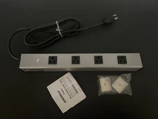 Legrand Wiremold 4 Outlet 15 Amp Compact Power Strip 6 ft Cord UL1090BC Aluminum