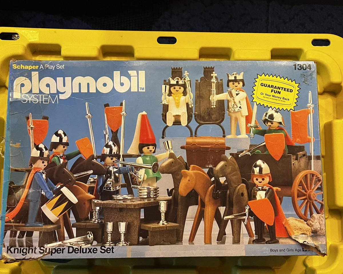 Vintage 1980 Playmobil #1304 Knight Super Deluxe Medieval Figures W/box eBay