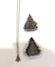 Torino pewter Christmas tree jewelry set and box