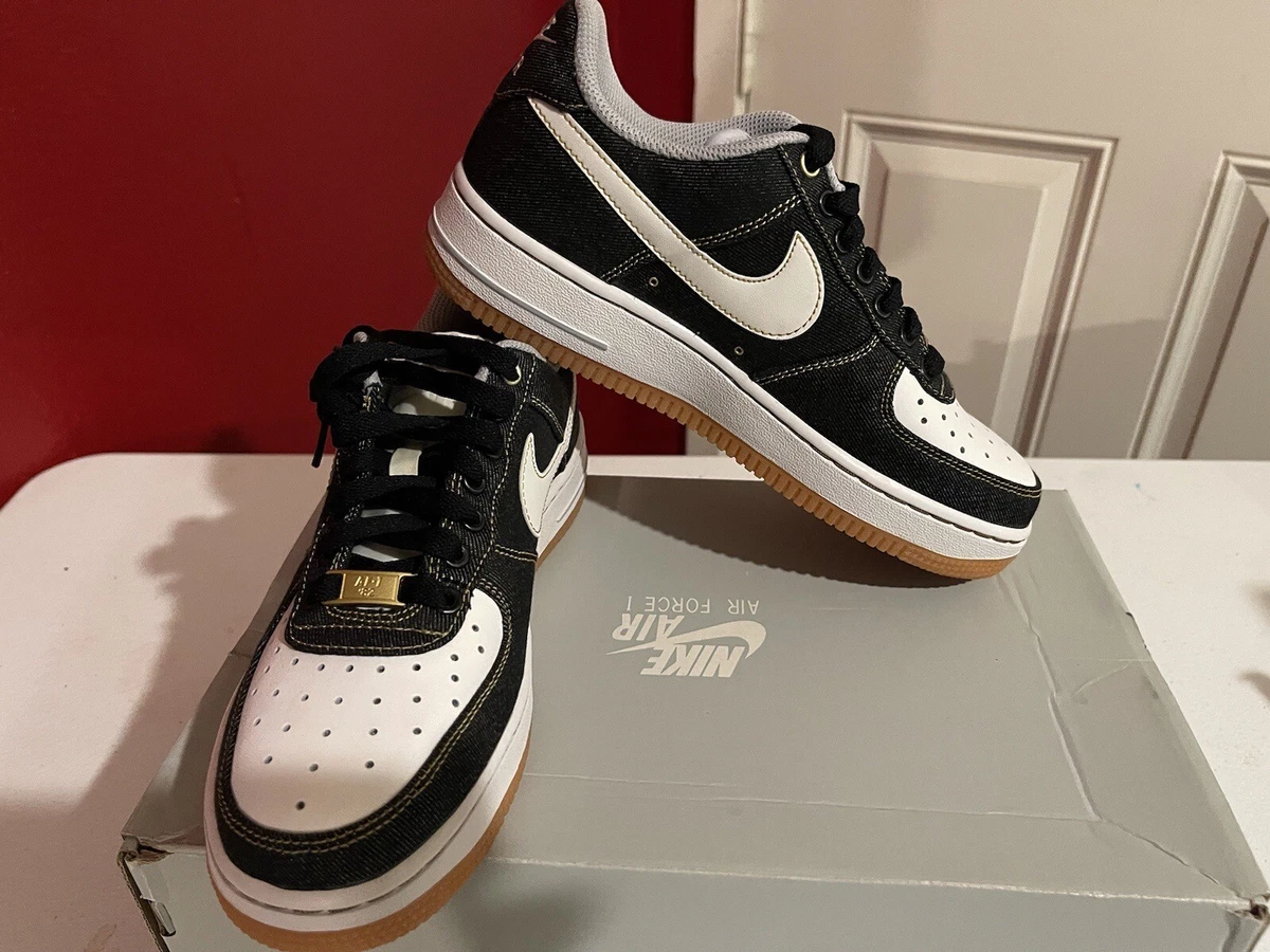 Nike Air Force 1 '07 Low Black Denim | eBay
