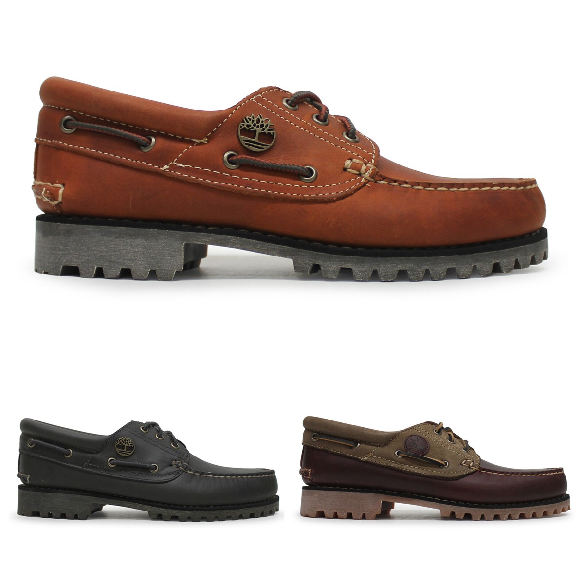 Timberland Mens Shoes Authentic Boat Casual Lace-Up Full Grain