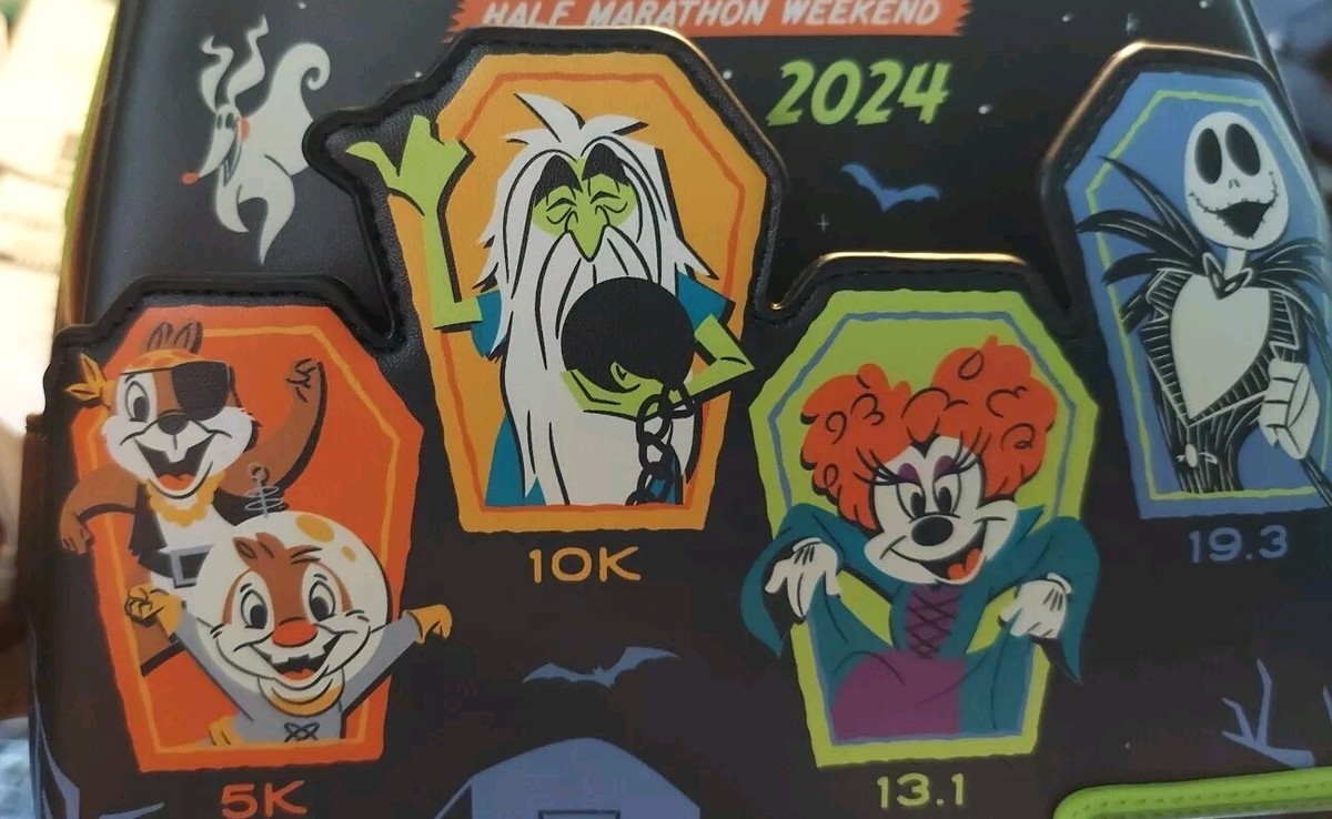 NWT Disney Parks runDisney 2024 Halloween Half Marathon Loungefly Backpack 2024 Disneyland Halloween Half Marathon Merch Preview main image 3