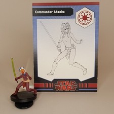Commander Ahsoka w/ Card 24/40 GaW SWM Star Wars Miniatures WotC RPG Legion Mini