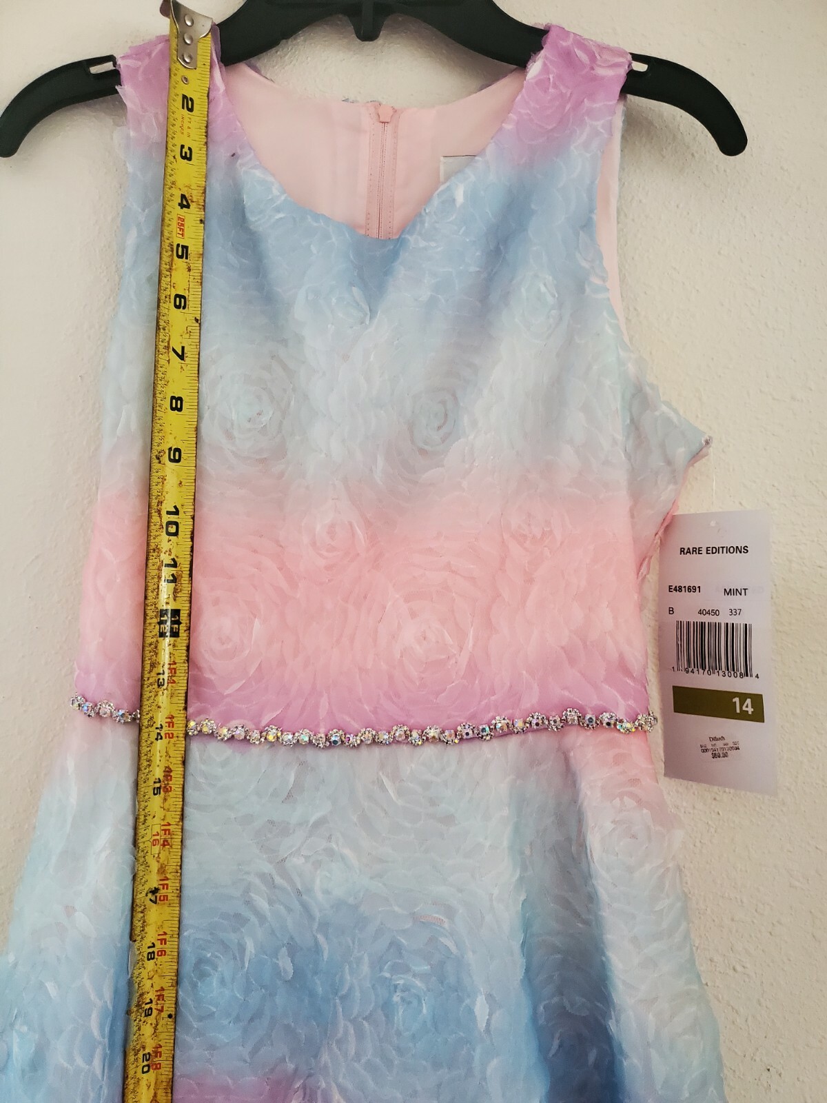 Rare Editions Big Girls Size 16 Ombre Rainbow Soutache HiLow Dress eBay