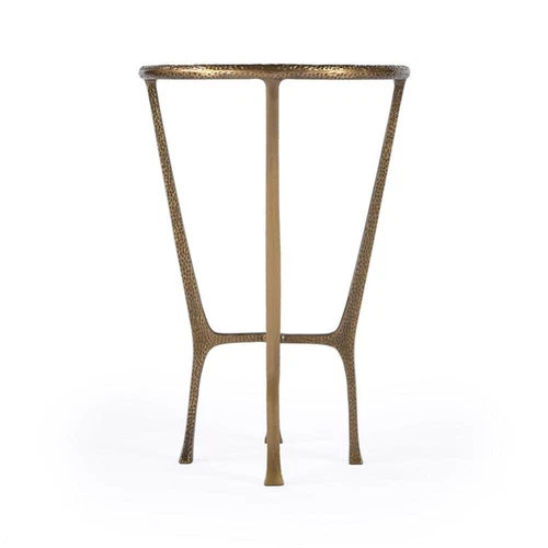 Butler Specialty Switlania White Marble & Gold Aluminum  Contemporary Side Table - Picture 4 of 10