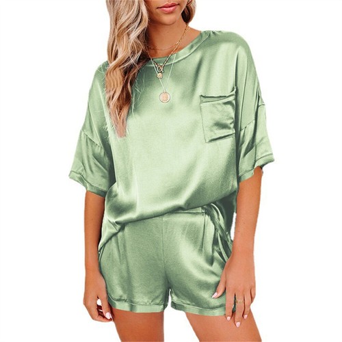 2 Piece Outfits for Women Short Sleeve T Shirt and Shorts Sets Casual Home Set - Picture 6 of 20