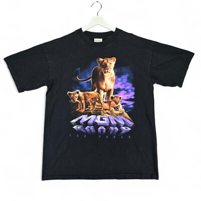 MGM Grand Casino Hotel Las Vegas Mens Large T Shirt Lioness w/Baby Cubs Vintage
