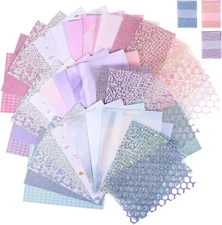 45 Sheets Handmade Scrapbook Paper, Craft Textured Decorative Paper, Snow Mesh F