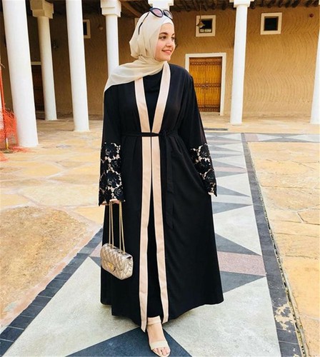 Dubai Open Abaya Muslim Women Maxi 