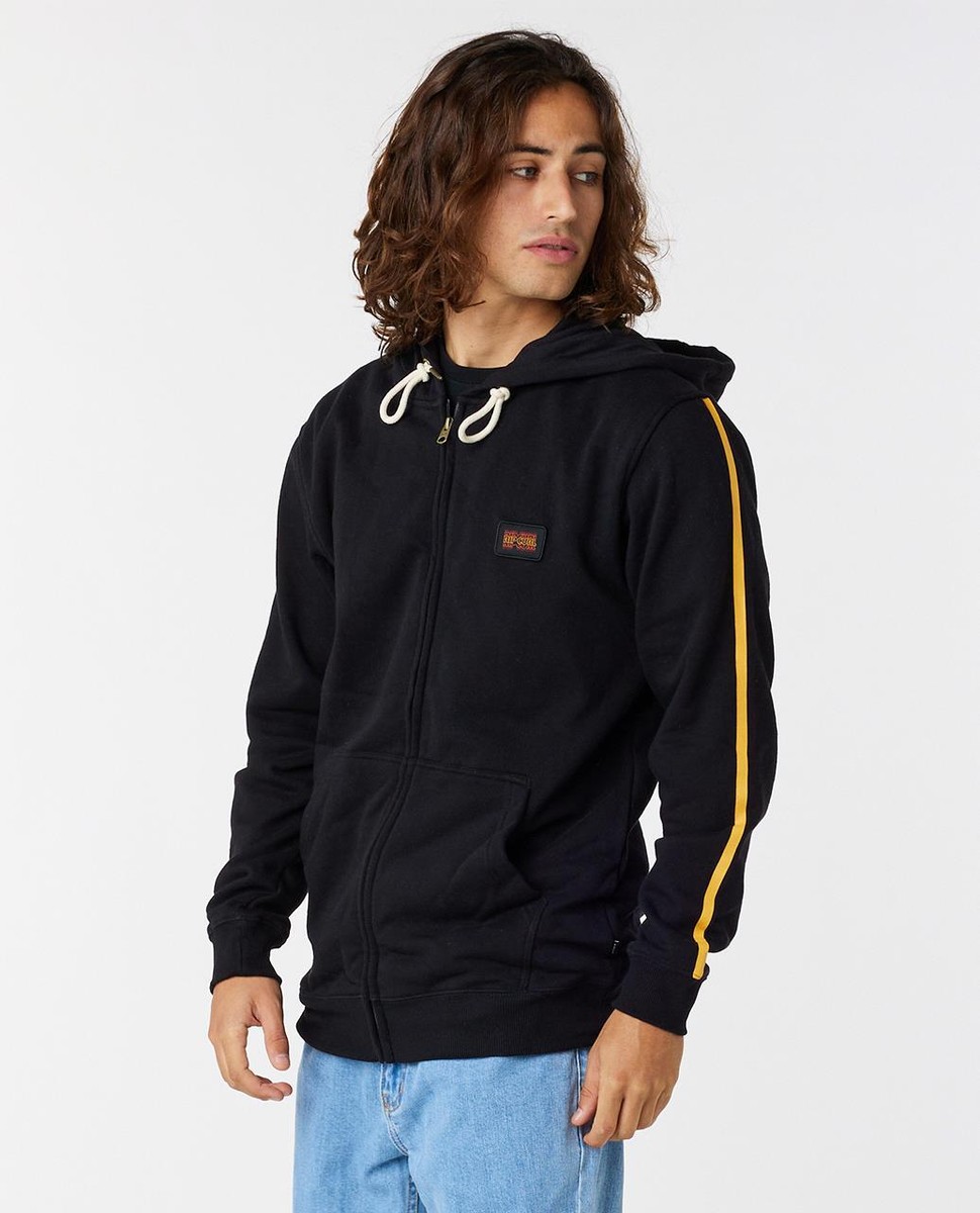 Rip Curl Hoodie Zip Fleece Men's Black Surf Revival Fade Hoody