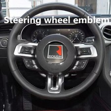 3.35 Metal Roush Black Round Steering Wheel Center Emblem Sticker For Mustang