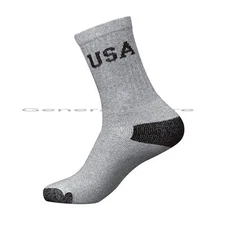 Men Women Crew Power Club Socks USA Logo Black White Gray Wholesales 9-11 10-13