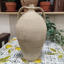 ANTICA ANFORA SICILIANA IN TERRACOTTA GREZZA DELL' 800 BUMMULO VASO GIARA ORCIO