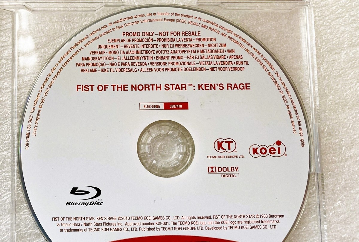 Jeu PS3 Fist Of The North Star : Ken's Rage - Version Promo "Not For Resale" - Très Bon état
