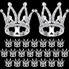 Yulejo 24 Pcs Crown Cake Topper Mini Baby Crown Tiny Queen Crown Small Prince...
