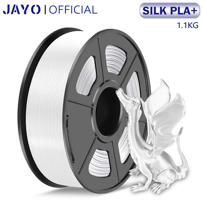 JAYO Weiß SILK PLA+ 1,75mm Filament 3D-Drucker 1,1KG Spule Seide Glänzend Glatt