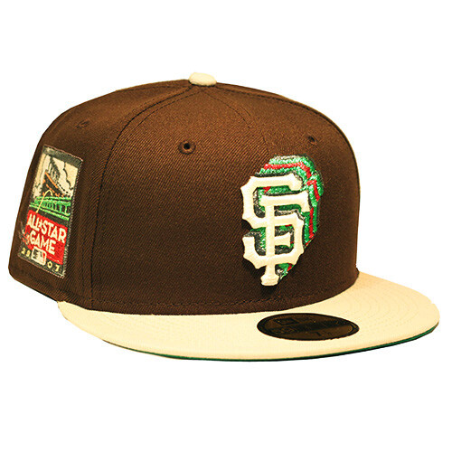 New Era San Francisco Giants Cooperstown Brown Fitted Hat MLB 07 ASG Side Patch - Picture 2 of 6