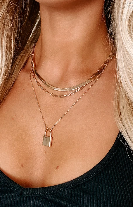 Herringbone necklace layered deals
