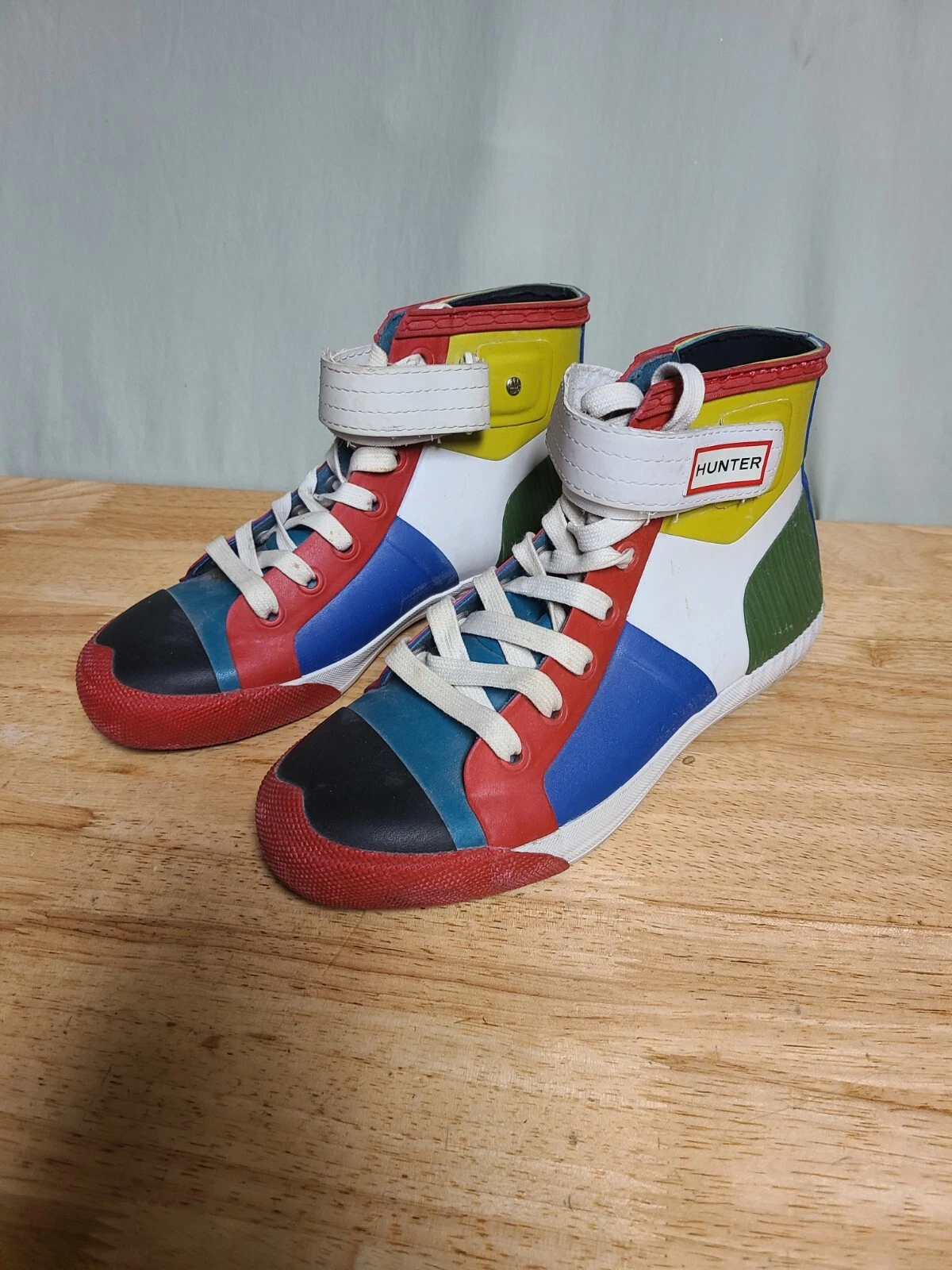 Hunter Interstellar High Top Sneakers Boots Multicolor Black Rubber Rare Sz 8 US