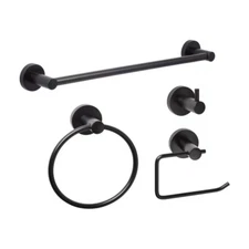 Bathroom Hardware Set 4PCS Matte Black Stainless Steel Bathroom Accessories Set