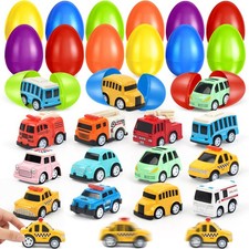 12 Pack Easter Eggs Filled with Die-Cast Cars, Prefilled Easter Eggs with Toy...