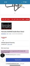 Hercules DS590B Steel Construction Double Bass Stand