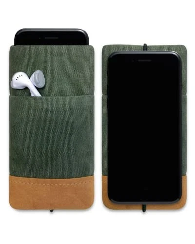 Moin Padded Cotton Phone Sleeve with Rubber Closure - Handmade Case for iPhone - Picture 3 of 8