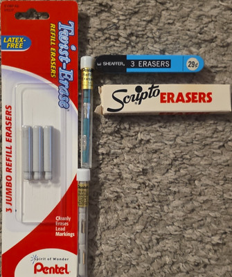 Pentel Twist-Erase Jumbo Latex-Free Refill Erasers