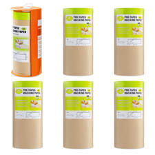 Pre-Taped Masking Paper with Dispenser - 12" X 66' Painters Paper and Tape for P