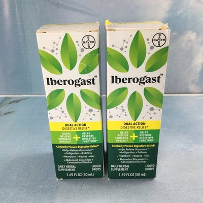 Iberogast Dual Action Digestive Relief Drops, 2 Pack, 1.69 oz Each, EXP 12/26