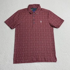 William Murray Polo Shirt Mens Small Football Print Golf Performance Athletic
