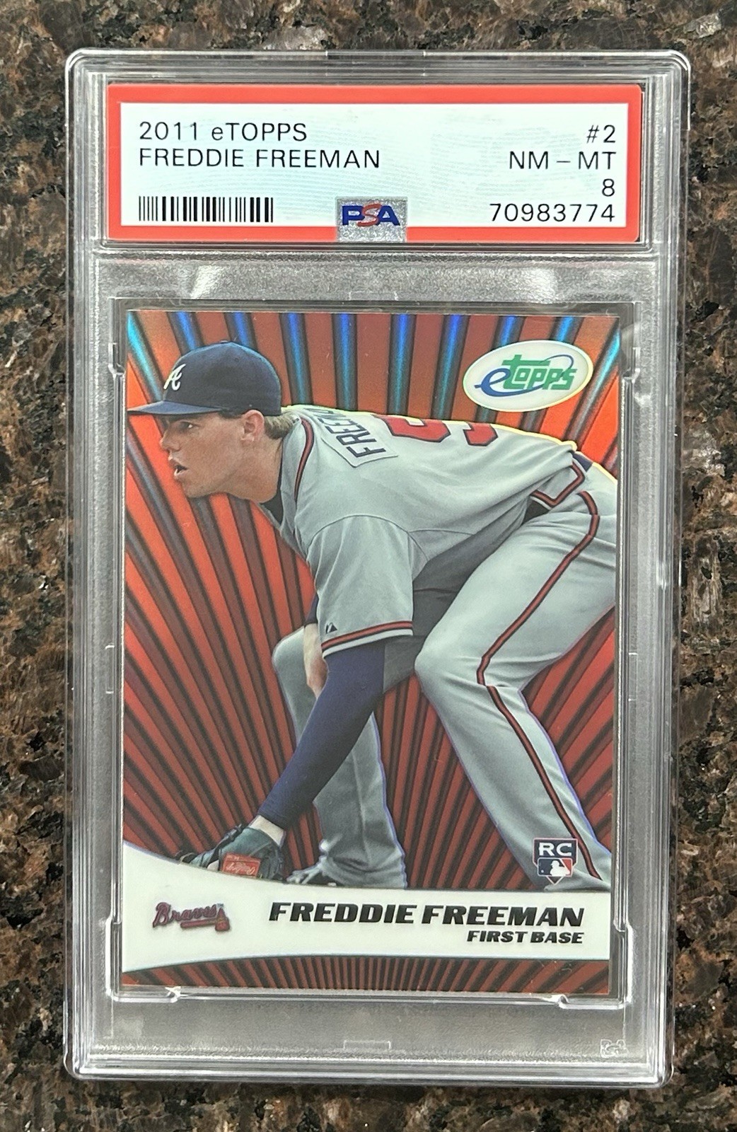 2011 Etopps #2 Freddie Freeman /1499 PSA 9 Rookie RC