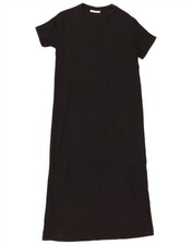 Zara Womens Trafaluc T-Shirt Dress UK 10 Small Black Cotton BQ29