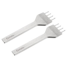 für Handnähen 2 Stück 6mm Lederlochstanze mit 4 Zinken, Weiß
