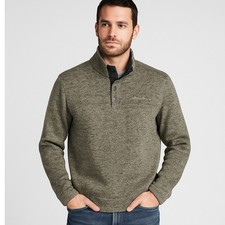 Eddie Bauer Men's Radiator Fleece Snap Mock Pullover Gray Medium Warm Casual