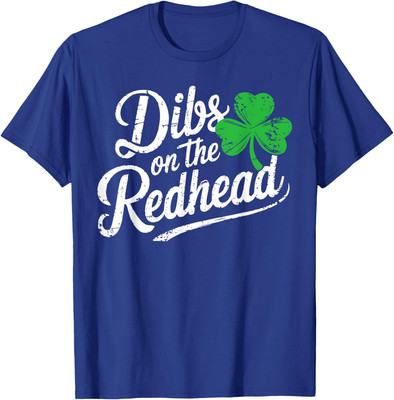 Funny St Patrick's Day Dibs On The Redhead Shamrock Unisex T-Shirt