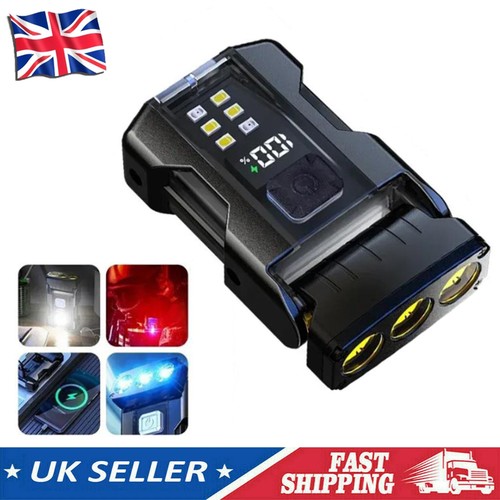 Mini Keychain Magnetic Flashlight Torch USB Rechargeable COB LED Work Light Lamp