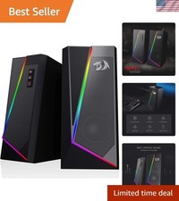 GS520 RGB Desktop Speakers - 2.0 Channel Stereo with 6 LED Modes, USB Powered