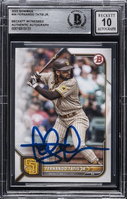 2022 BOWMAN #34 FERNANDO TATIS JR. BGS AUTHENTIC AUTO 10 | eBay