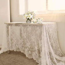 Lace Tablecloth 60x120 Inches Rectangular Embroidered Wedding Romantic Fabric