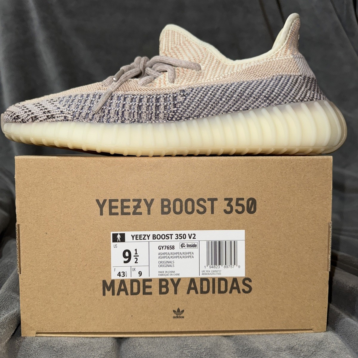 adidas Yeezy Boost 350 V2 Size 9.5 Ash Pearl, GY7658 194823897579