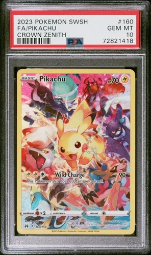 2023 PIKACHU 160/159 SWORD SHIELD CROWN ZENITH POKEMON PSA 10