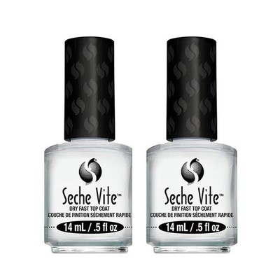 Seche Vite Dry Fast Top Coat for Nail Polish and Manicure 2 pack, 0.5 fl oz