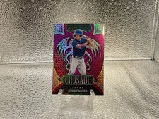 2023 Panini Chronicles - Crusade Evan Carter Purple Mojo Rookie Prizm #41/50