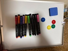 Elegant 16x12 Inch Double-Sided Dry Erase Whiteboard with Stand Accessories