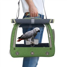 Bird Carrier Parrot Travel Cage with Perch, Food Bowl, Tray and Breathable Cl...
